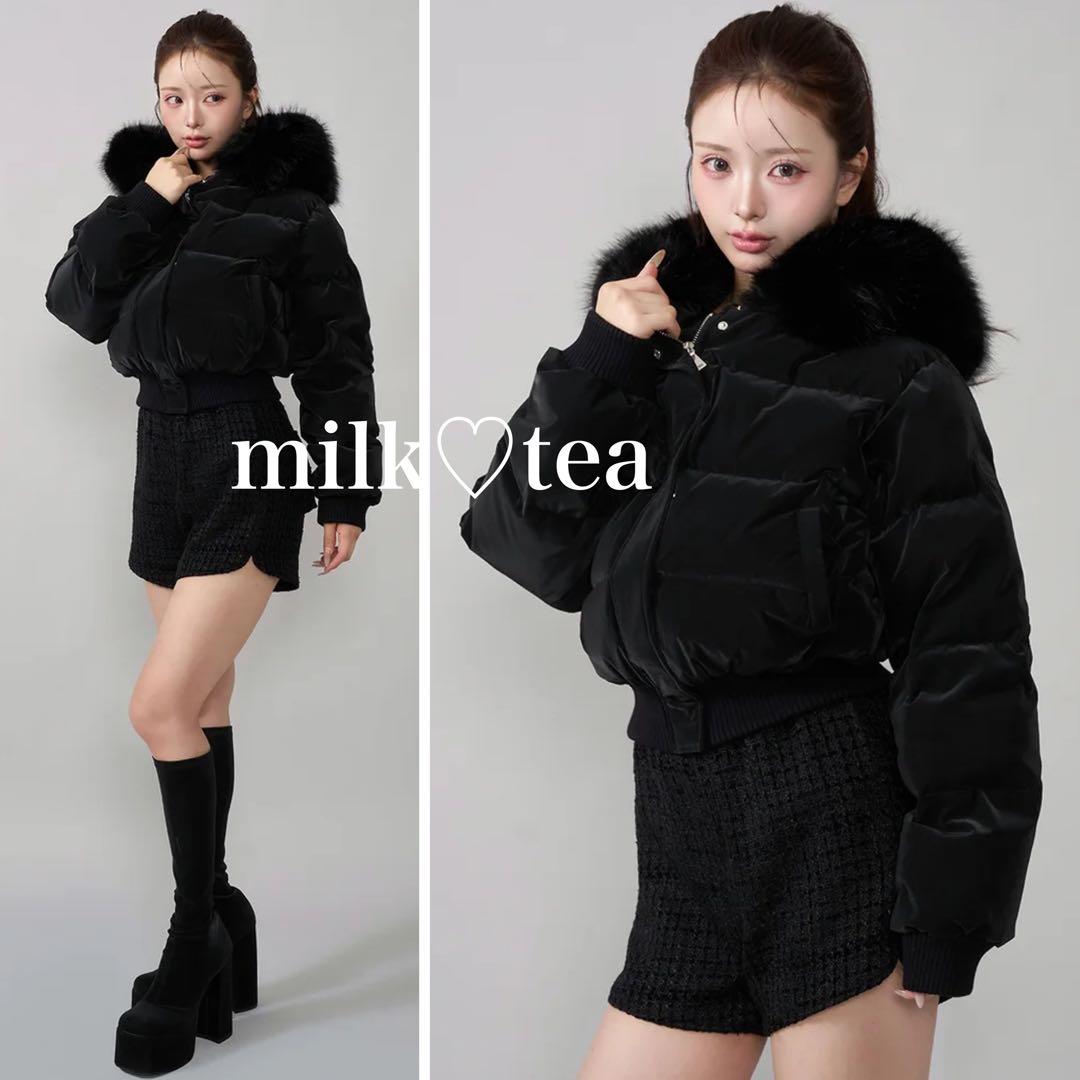 新品タグ付 ダーリッチ レディショートダウンジャケット ブラック フリー