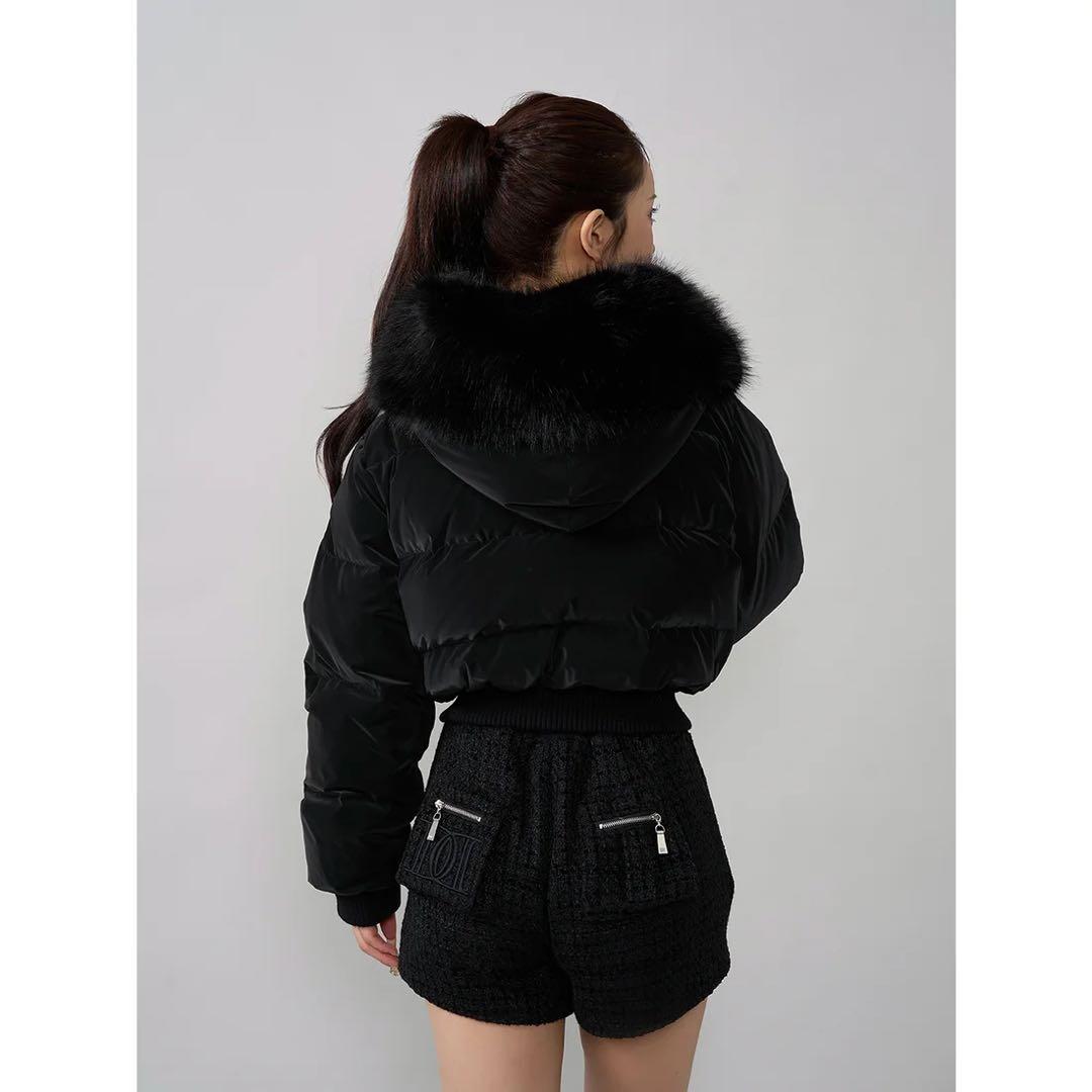 新品タグ付 ダーリッチ レディショートダウンジャケット ブラック フリー