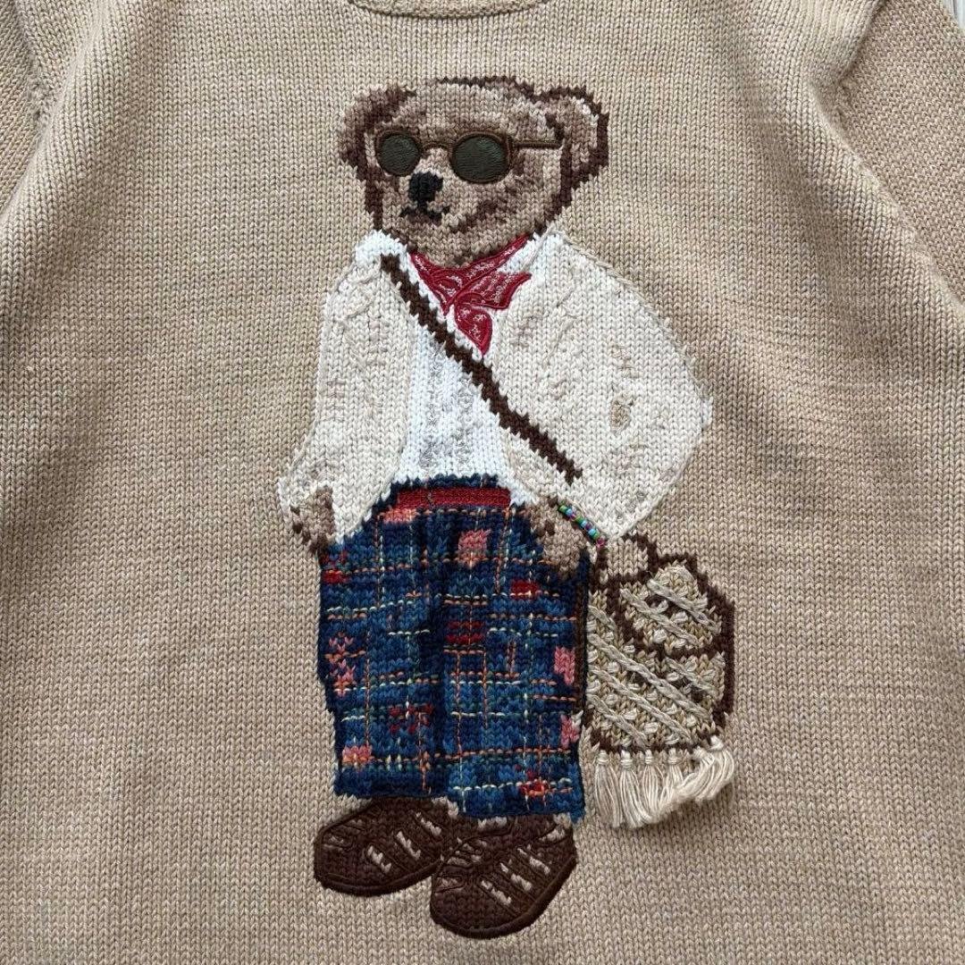 【美品】ポロラルフローレン 現行 ポロベア コットンセーター S ベージュ