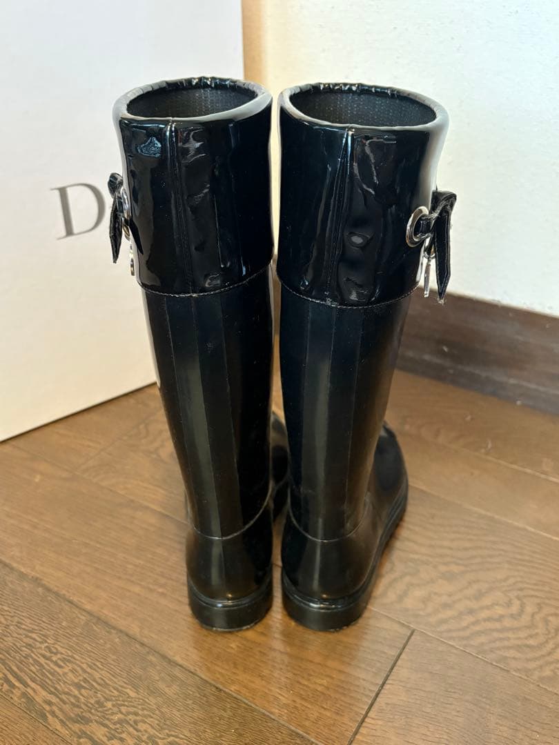 新品！Dior ブラック レインシューズ　21cm