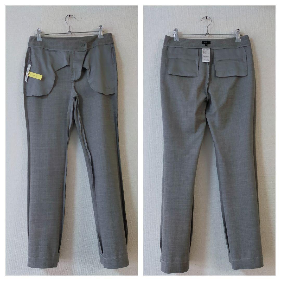 現行タグ　theory　ノーカラー　パンツスーツ　セットアップ