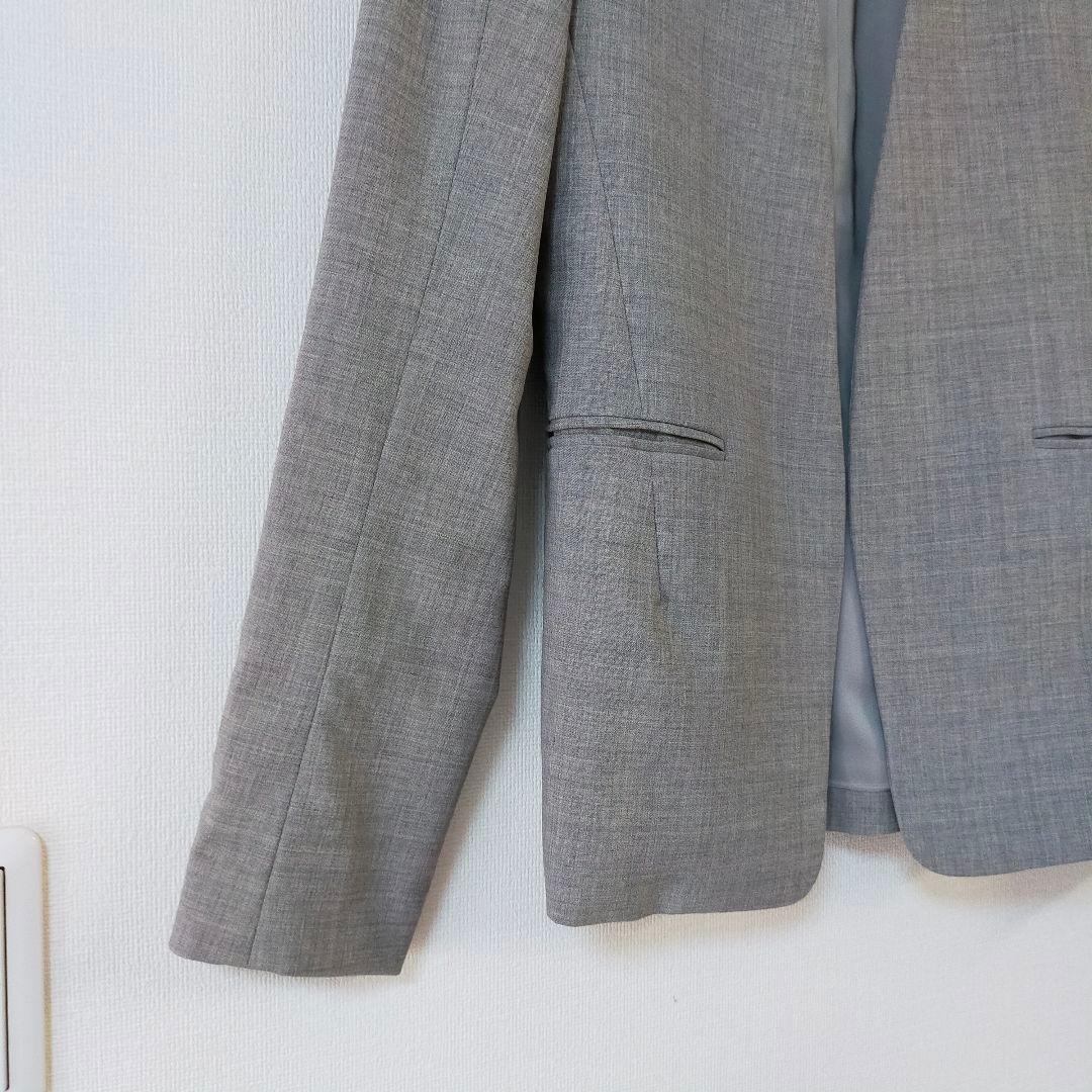 現行タグ　theory　ノーカラー　パンツスーツ　セットアップ