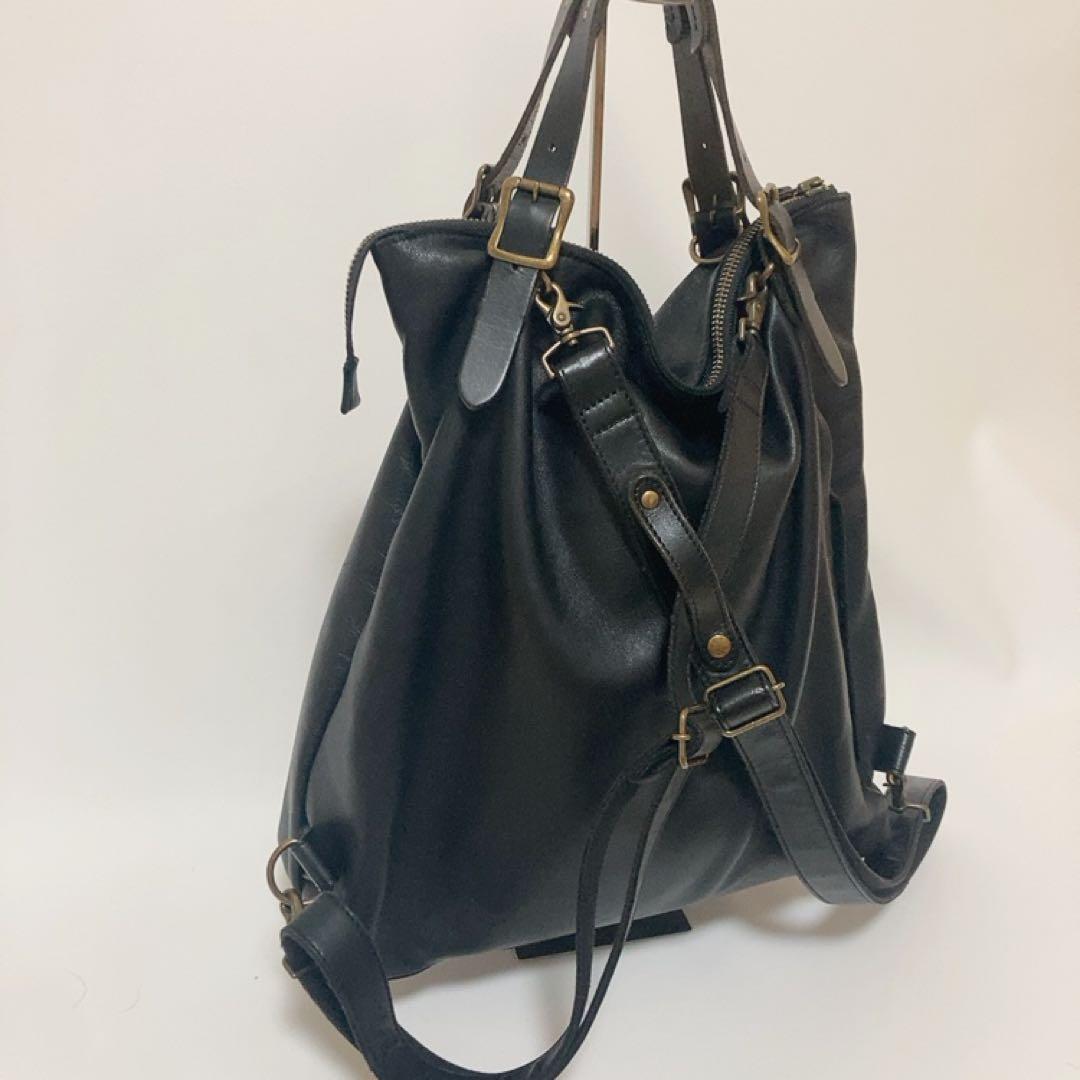 Less レス ホースレザー 3WAY トート リュック Lサイズ 黒