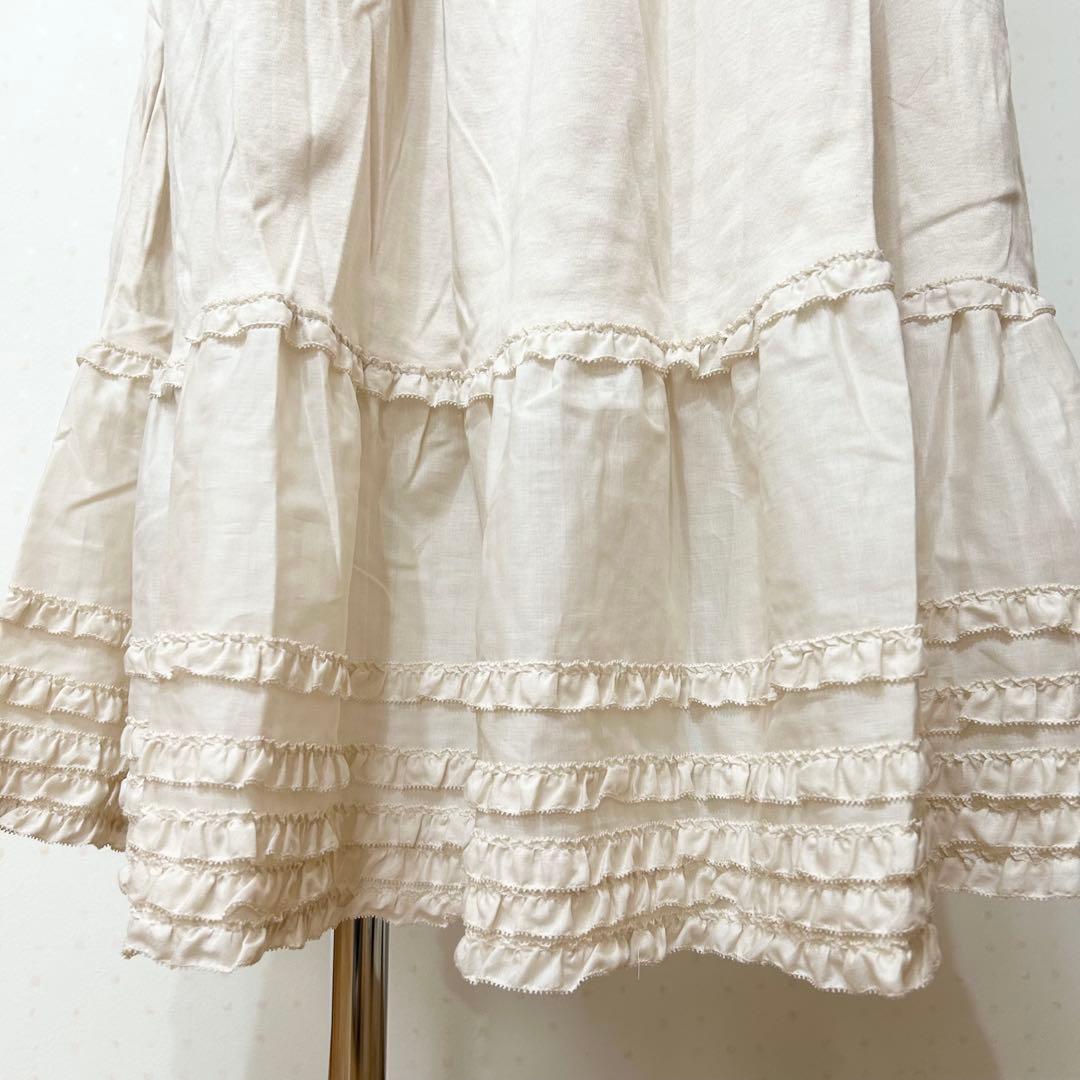 PINKHOUSE ピンクハウス フリル ロングスカート 綿100% タグ付き