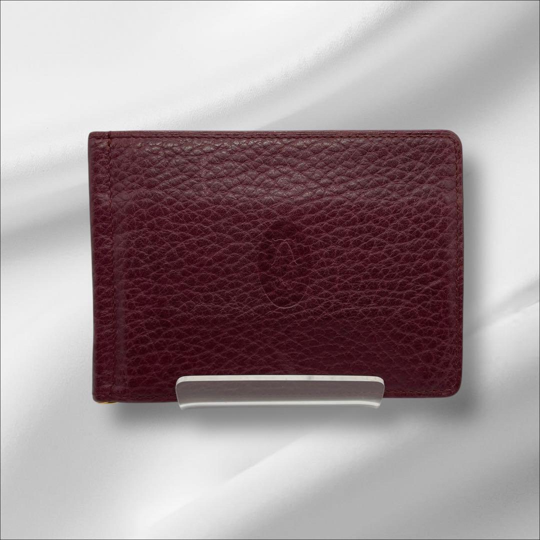 【美品】 Cartier カルティエ マネークリップ付き 折り財布