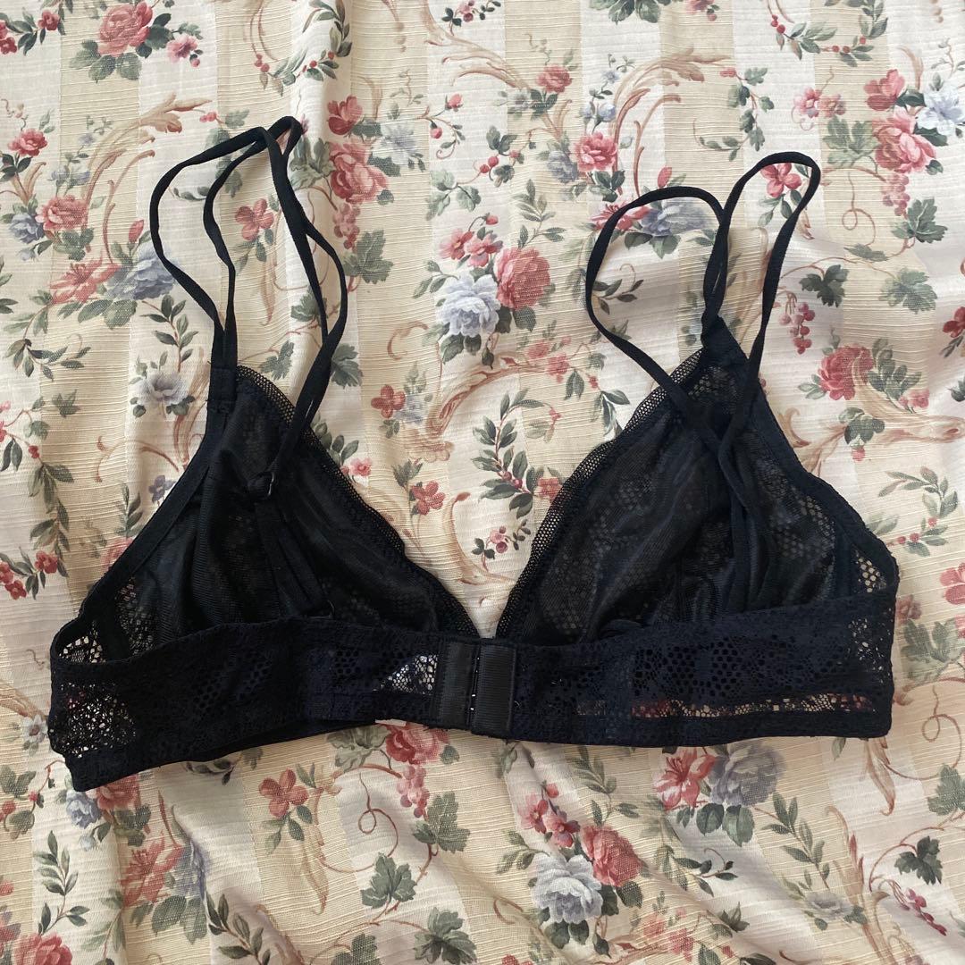 クロエ Chloe レースデザイン ブラックブラジャーショーツセット Lサイズ