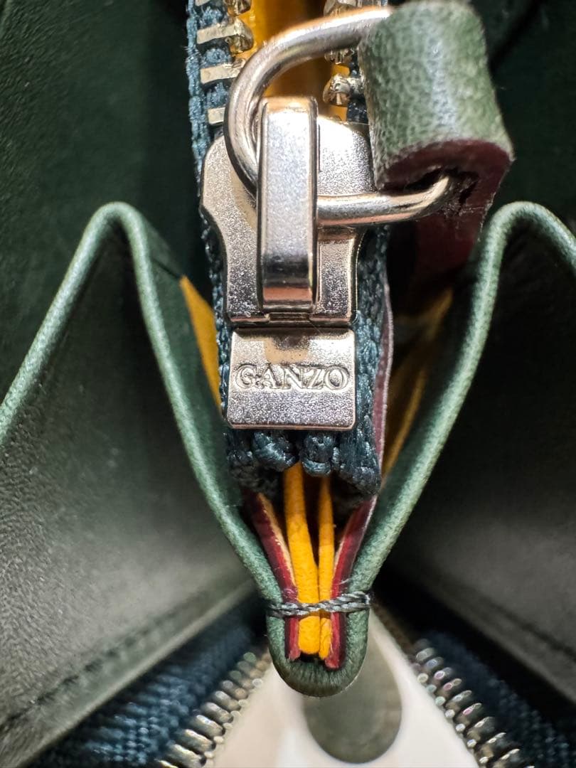 【美品】ガンゾ Ganzo 長財布 コードバン ダークグリーン