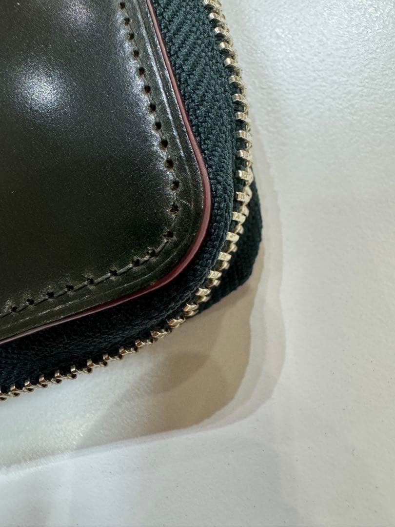 【美品】ガンゾ Ganzo 長財布 コードバン ダークグリーン