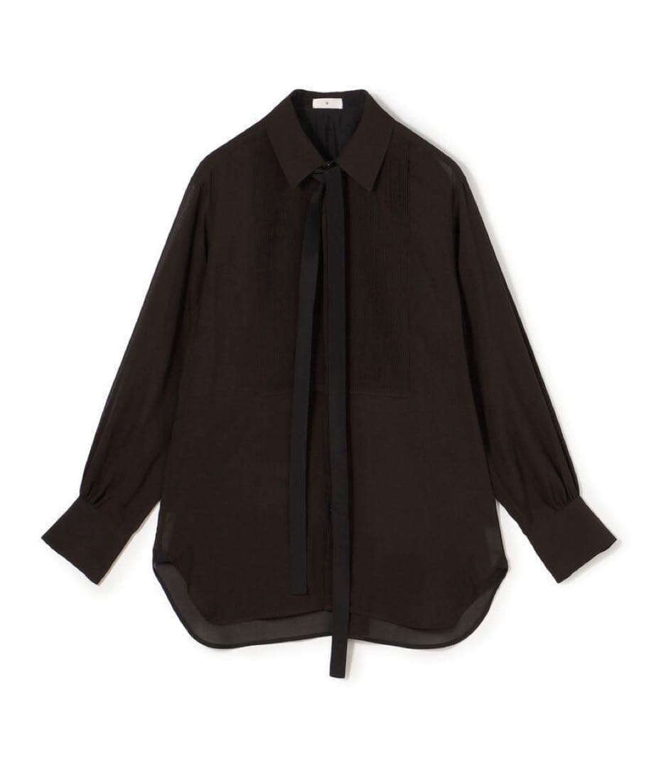 トゥモローランドビー シルクローン ボザムシャツ ダークブラウン シルク100%