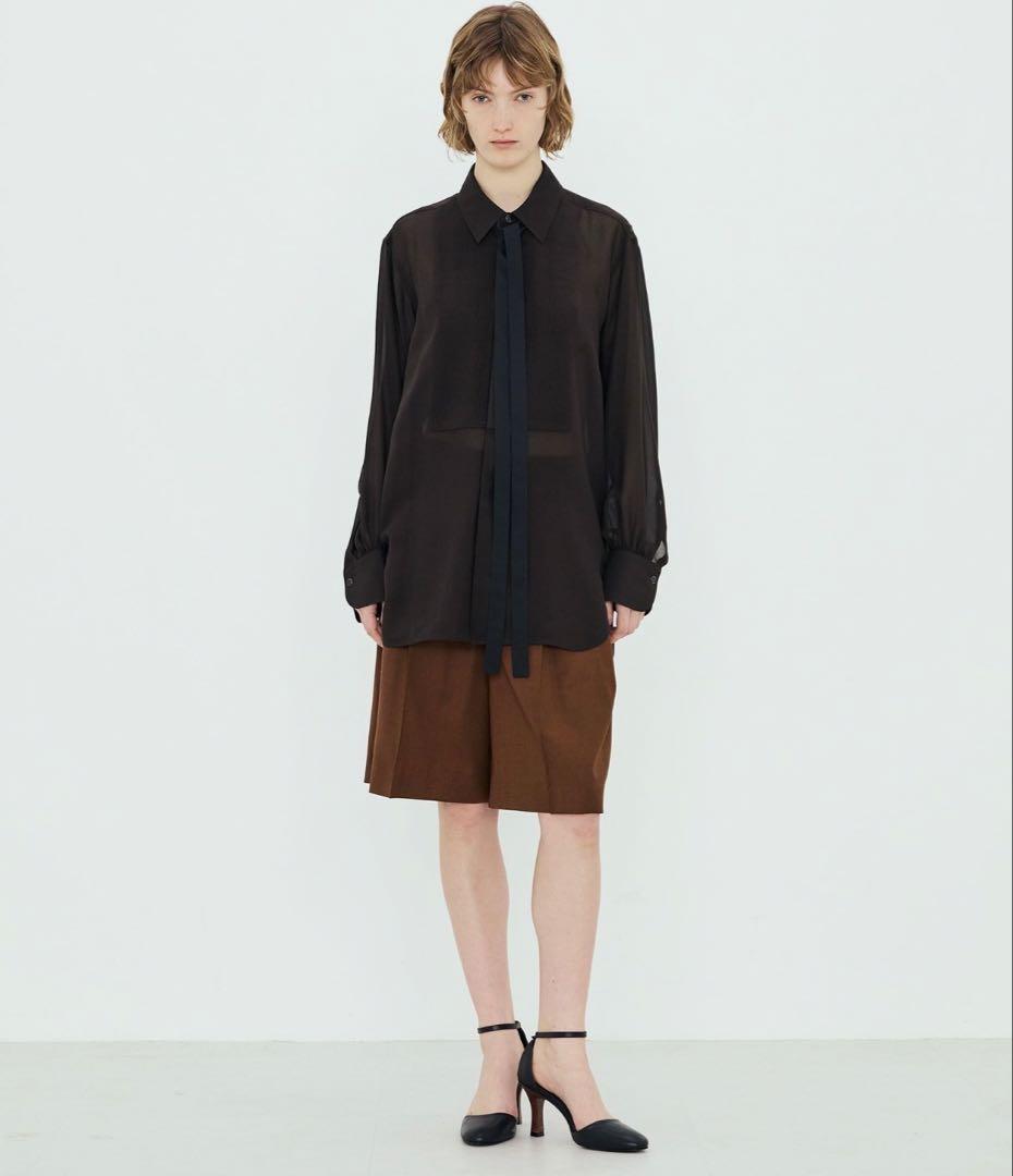 トゥモローランドビー シルクローン ボザムシャツ ダークブラウン シルク100%