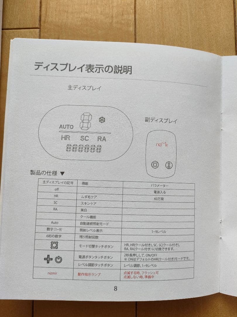 新品!未開封! Nizmir IPL光美容器 脱毛器サファイア美容器