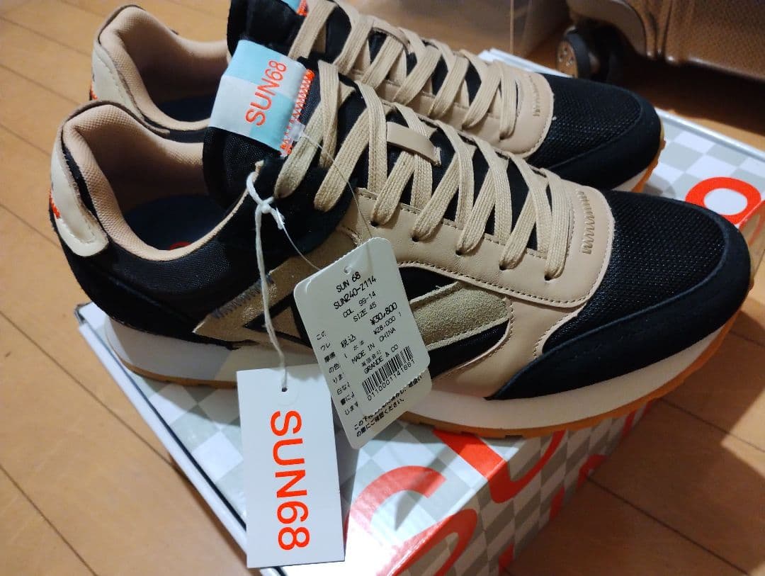 SUN68 スニーカー ベージュ/ブラック EU45 未使用