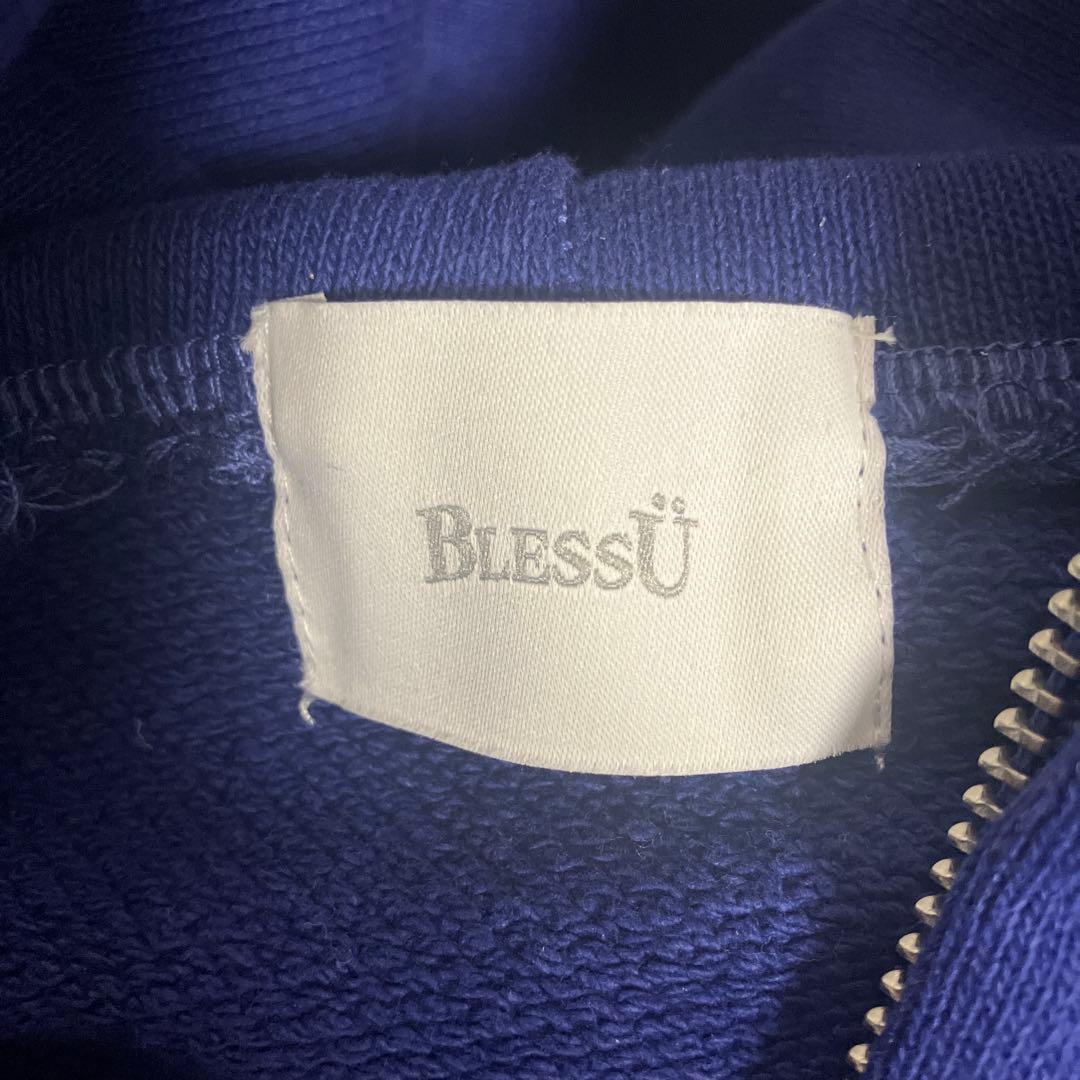 BlessÜ OG LOGO ZIP UP HOODIE Mサイズネイビー