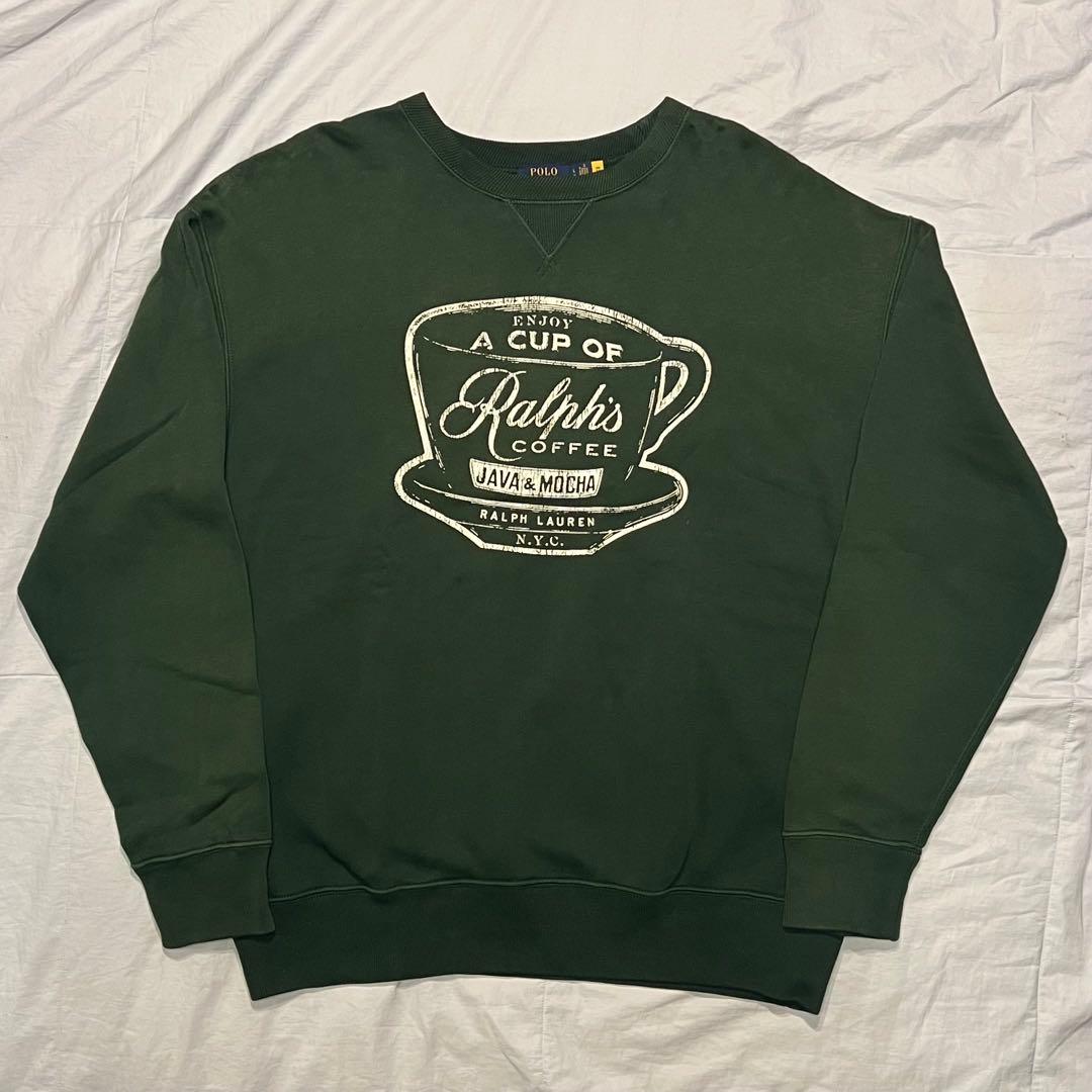 POLO RALPH LAUREN スウェット L グリーン ラルフコーヒー