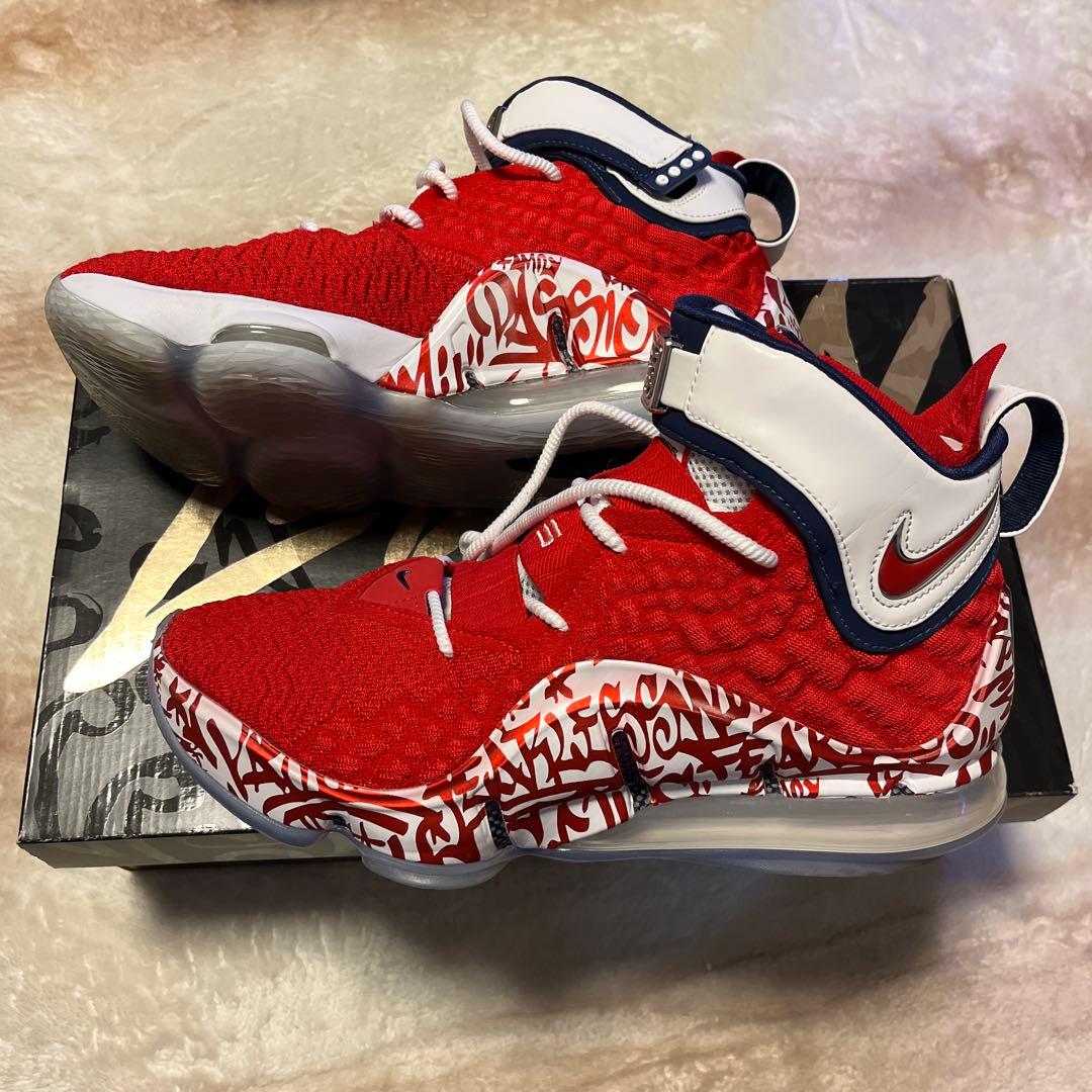 NIKE LeBron XVII バスケットボールシューズ 27cm 赤