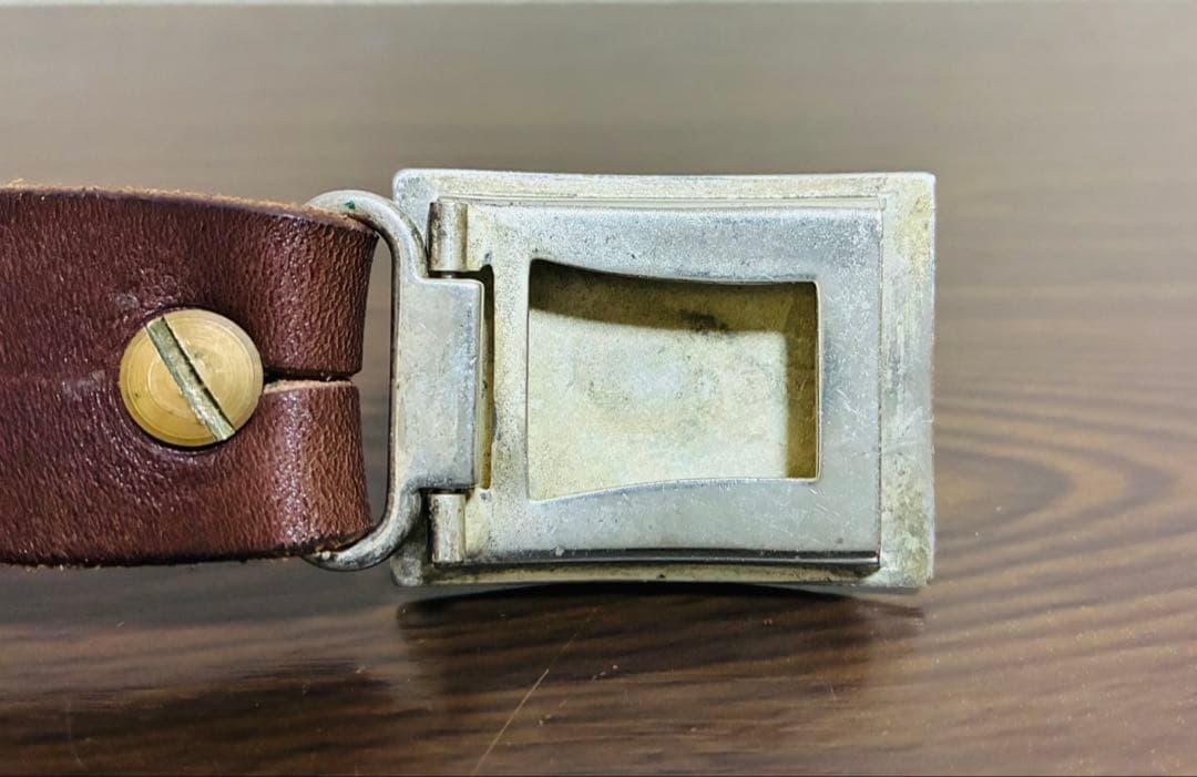 【希少】RRL レザーベルト　スライダーバックル　シルバー　ブラウン　廃盤モデル