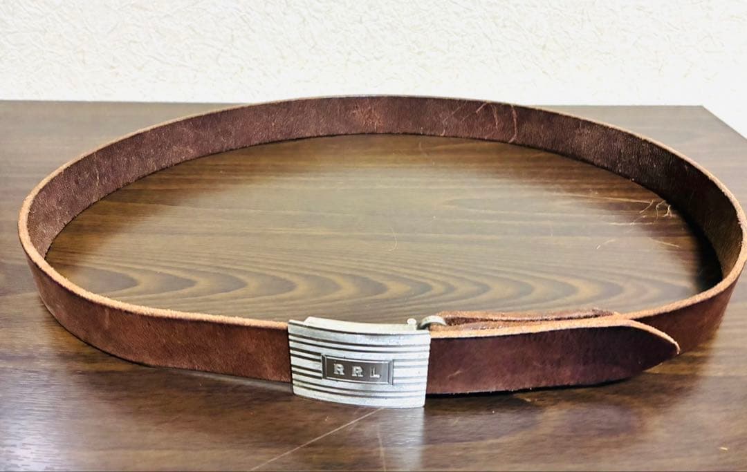 【希少】RRL レザーベルト　スライダーバックル　シルバー　ブラウン　廃盤モデル