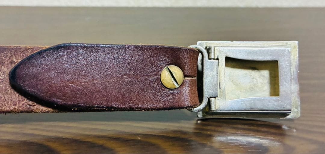 【希少】RRL レザーベルト　スライダーバックル　シルバー　ブラウン　廃盤モデル