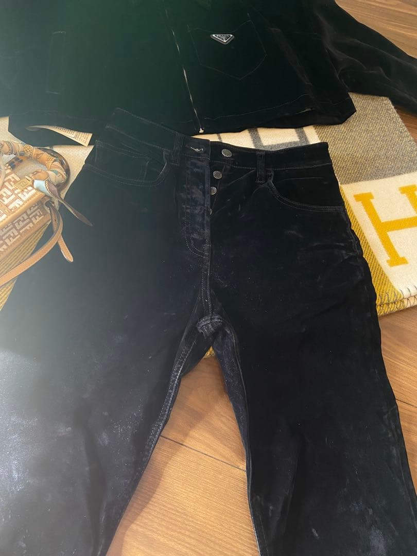 y*屋様 PRADA 5ポケット ベルベット デニム ジーンズ パンツ