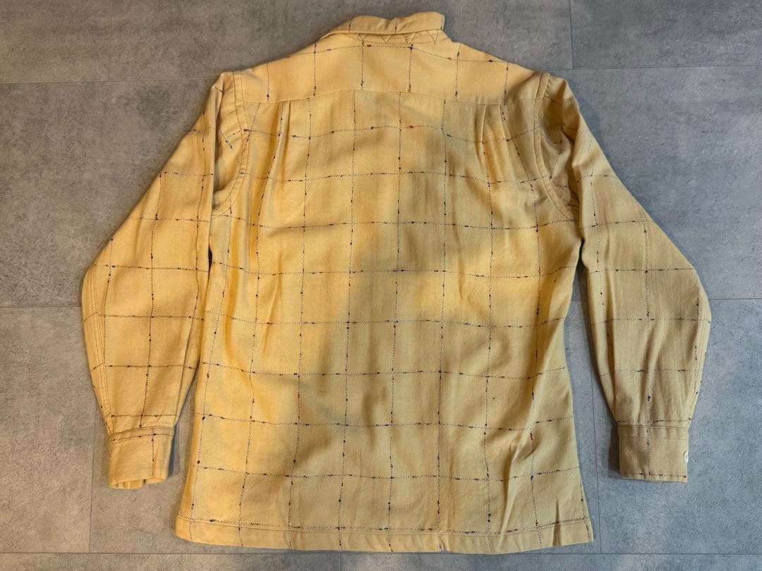 40'S～50'S ヴィンテージ ネップウールシャツ イエロー M 14 1/2