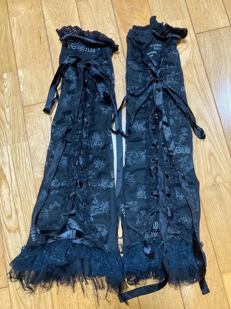 h.NAOTO レッグカバー レッグウォーマー 黒 ゴスパンク