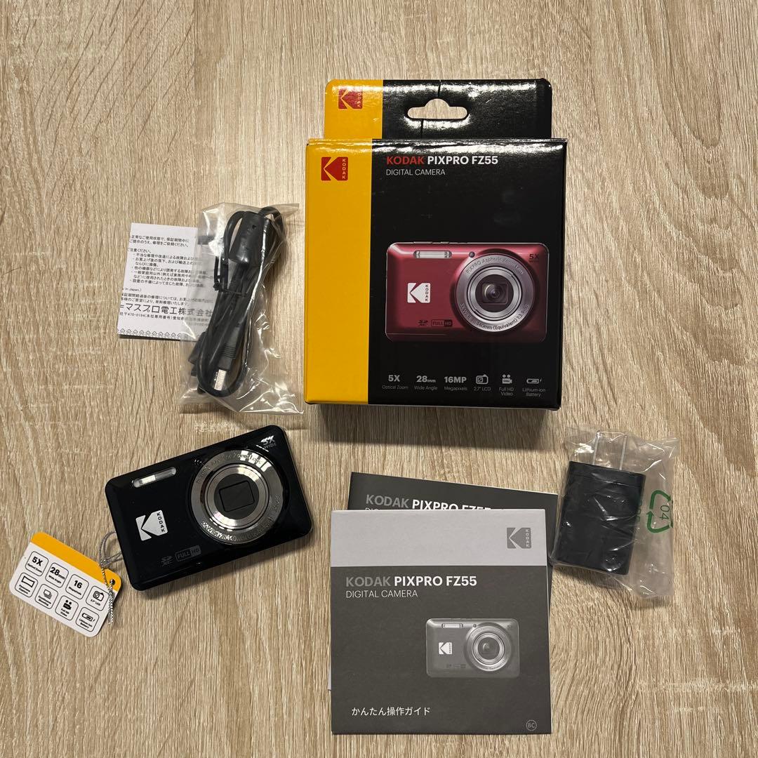 KODAK コンパクトデジタルカメラ FZ55 黒　ブラック