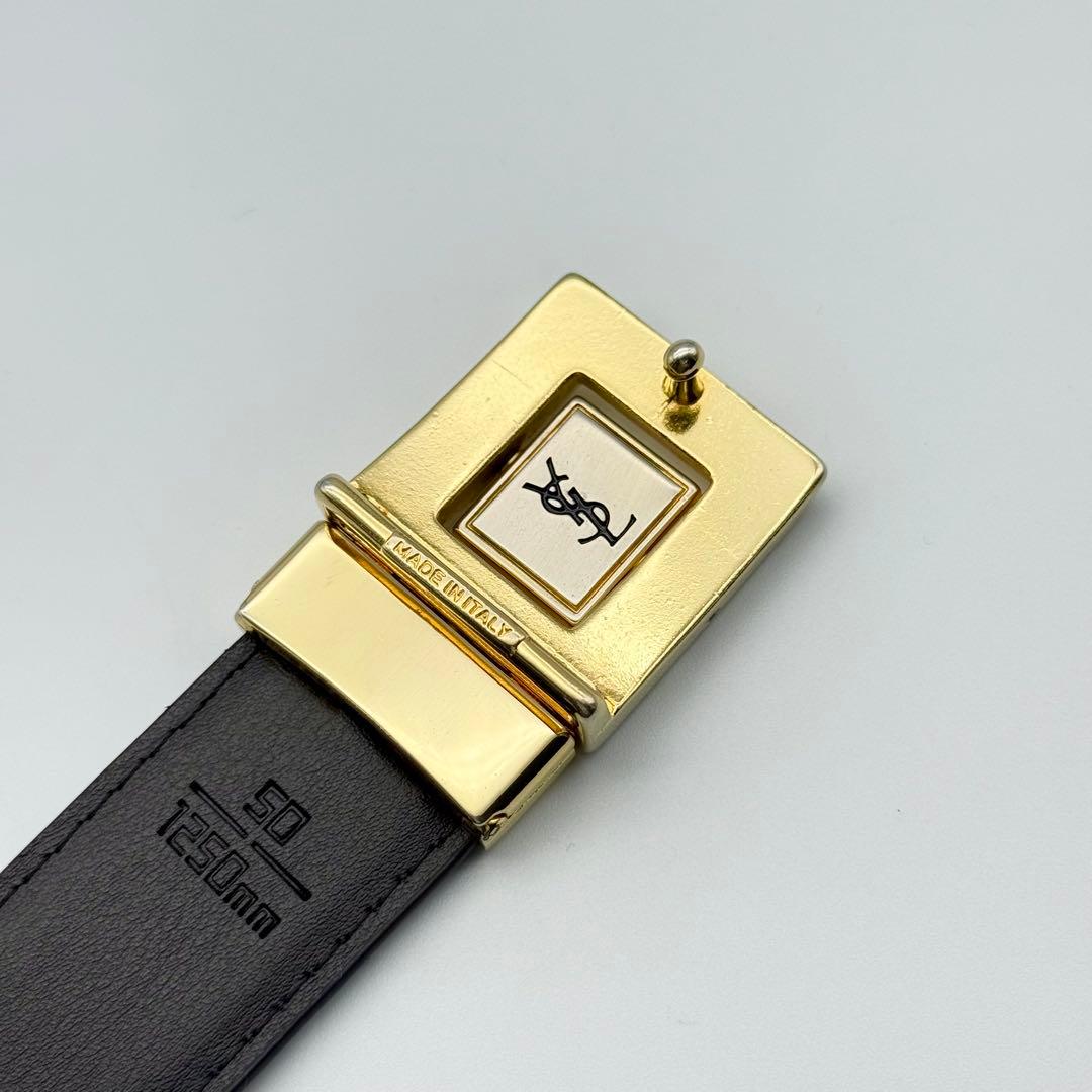 ✨美品✨サンローラン ベルト ゴールド金具 本革 新品ベルト リバーシブルロゴ