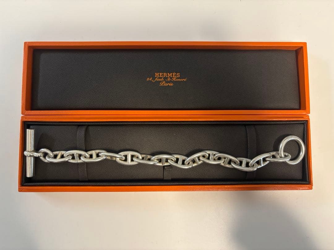 HERMESエルメス　シェーヌダンクル ブレスレット GM 14コマ(16コマ)