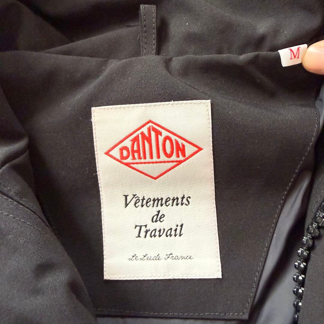 DANTON ファー付きブラックダウンジャケット