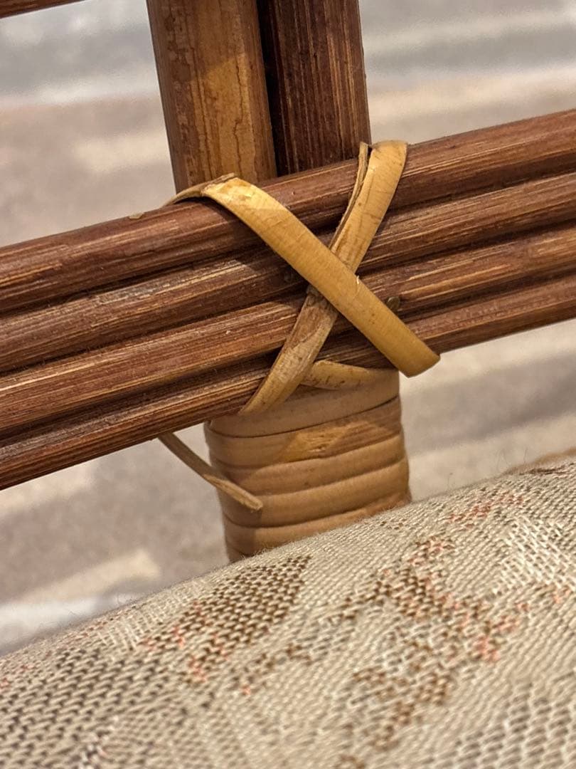 【美品】4脚セット　KAZAMA ラタン製 クッション付き座椅子