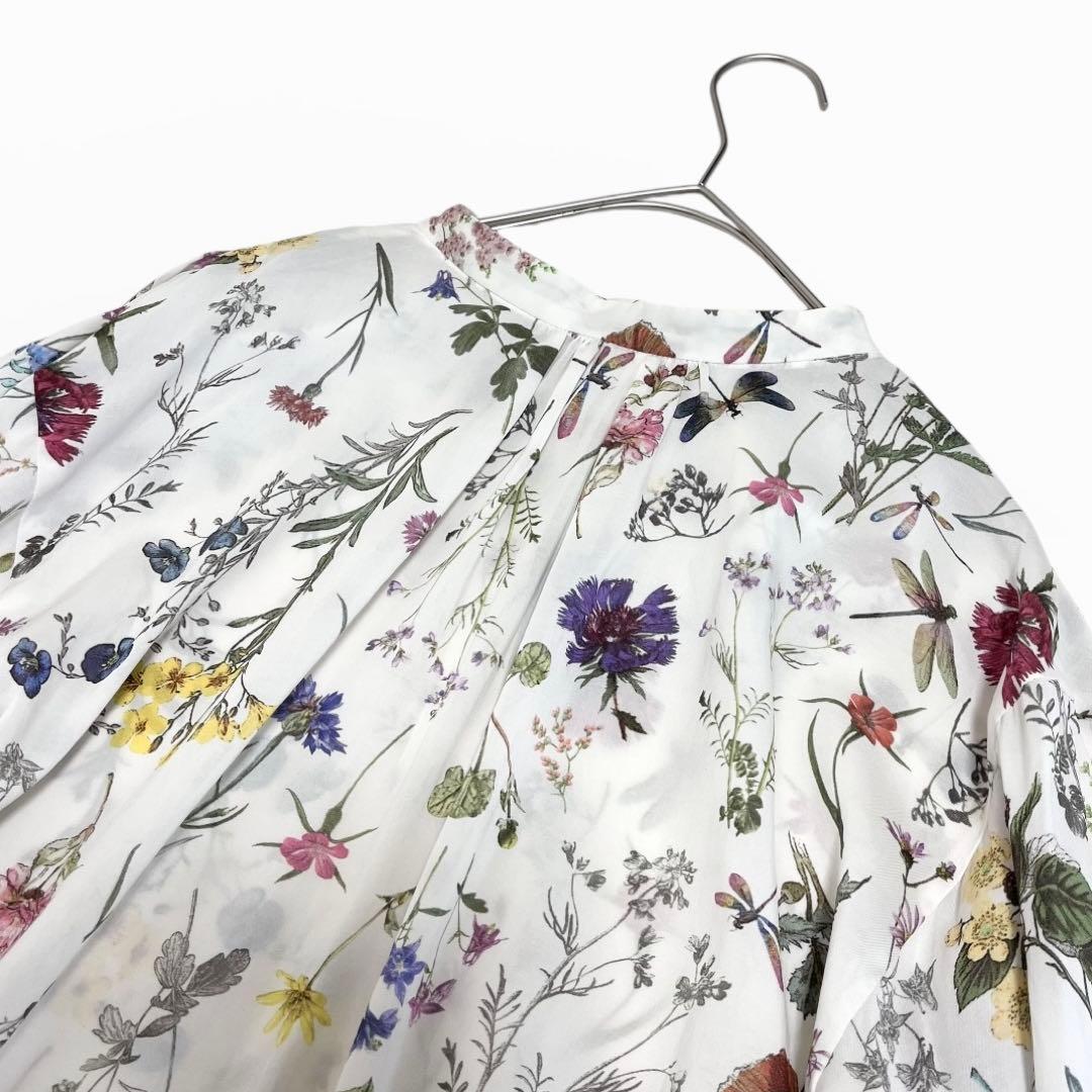 美品◎トゥモローランド ボタニカルリベルラプリント ボウタイブラウス