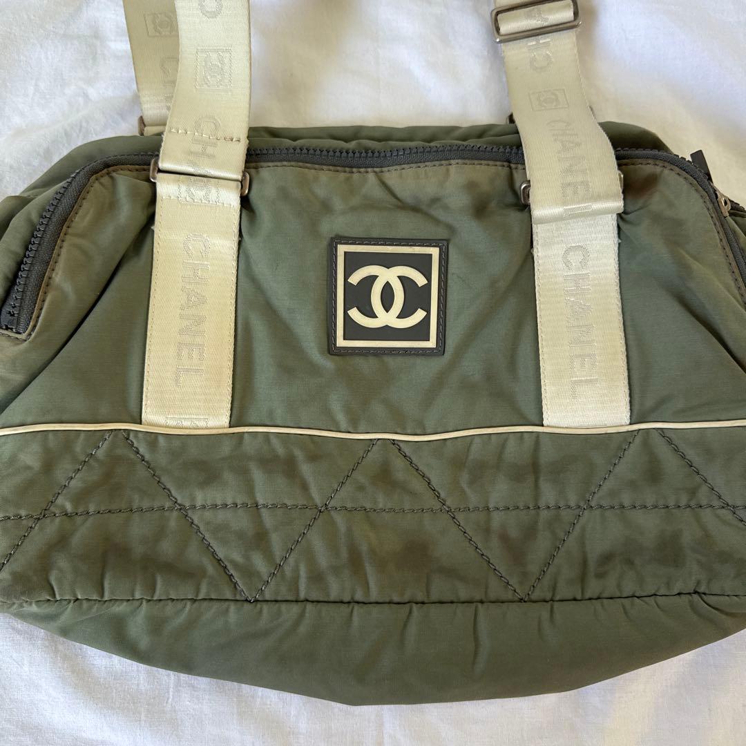 CHANEL シャネル　ボストンバッグ　カーキ