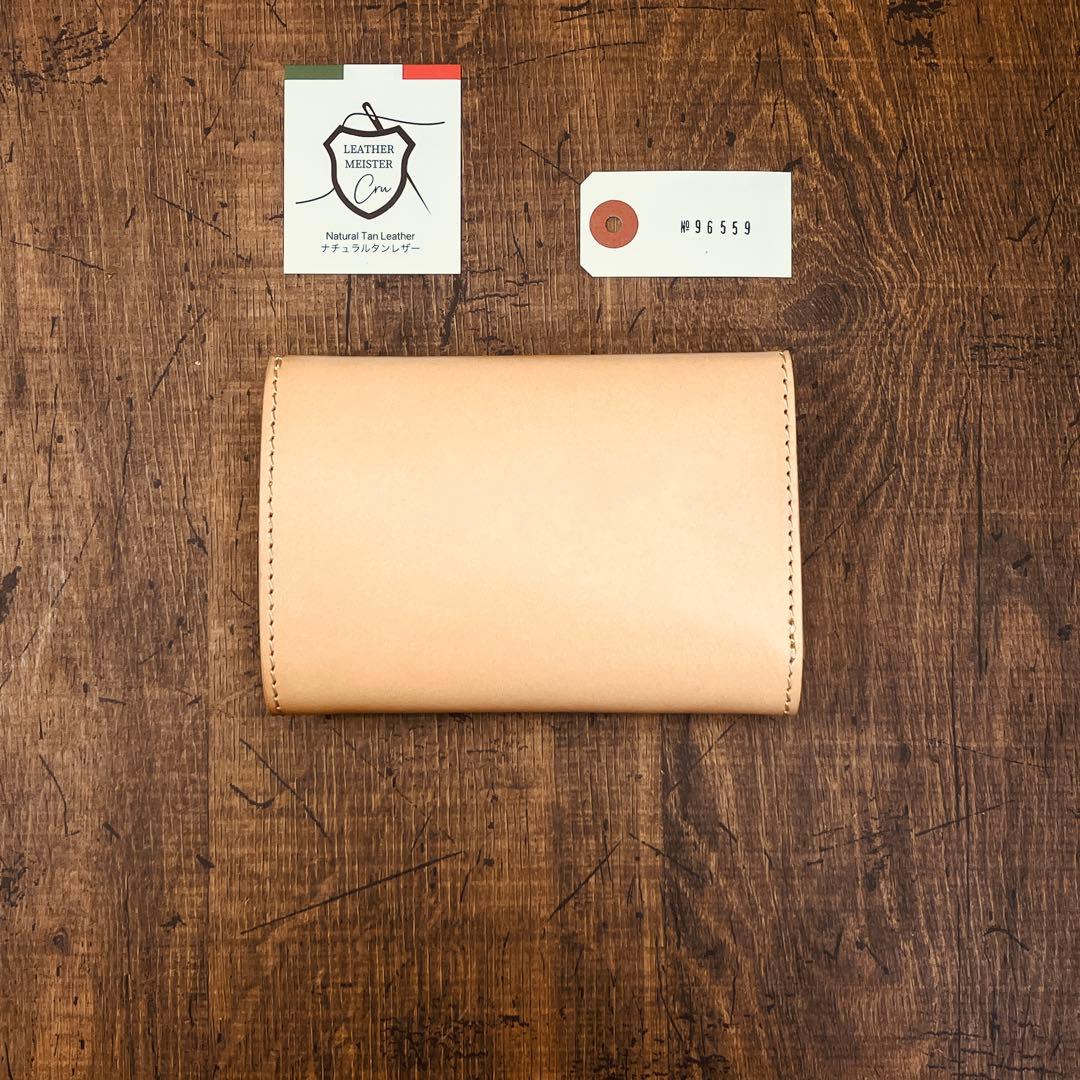 サドルレザー ヌメ革 三つ折り財布 メンズ財布 長財布 本革 ハンドメイド