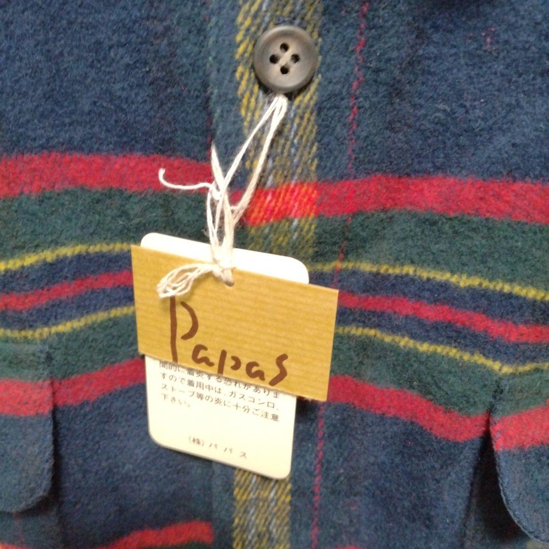 未使用NON NO マドモアゼルノンノン チェックネルシャツ PAPAS