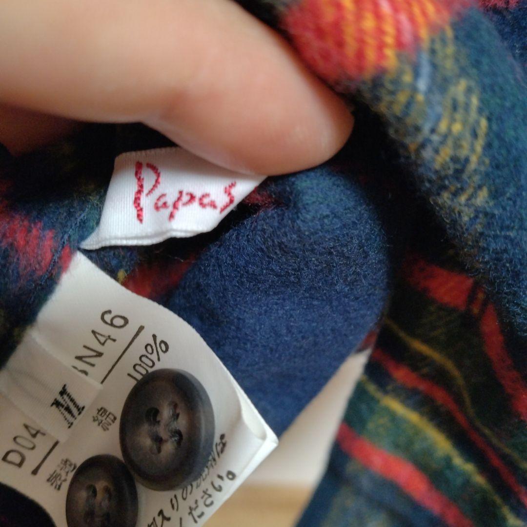 未使用NON NO マドモアゼルノンノン チェックネルシャツ PAPAS