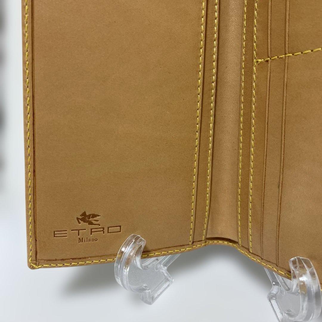 未使用エトロ ETRO 二つ折り財布 ウォレット 長財布 PVC レザー 総柄
