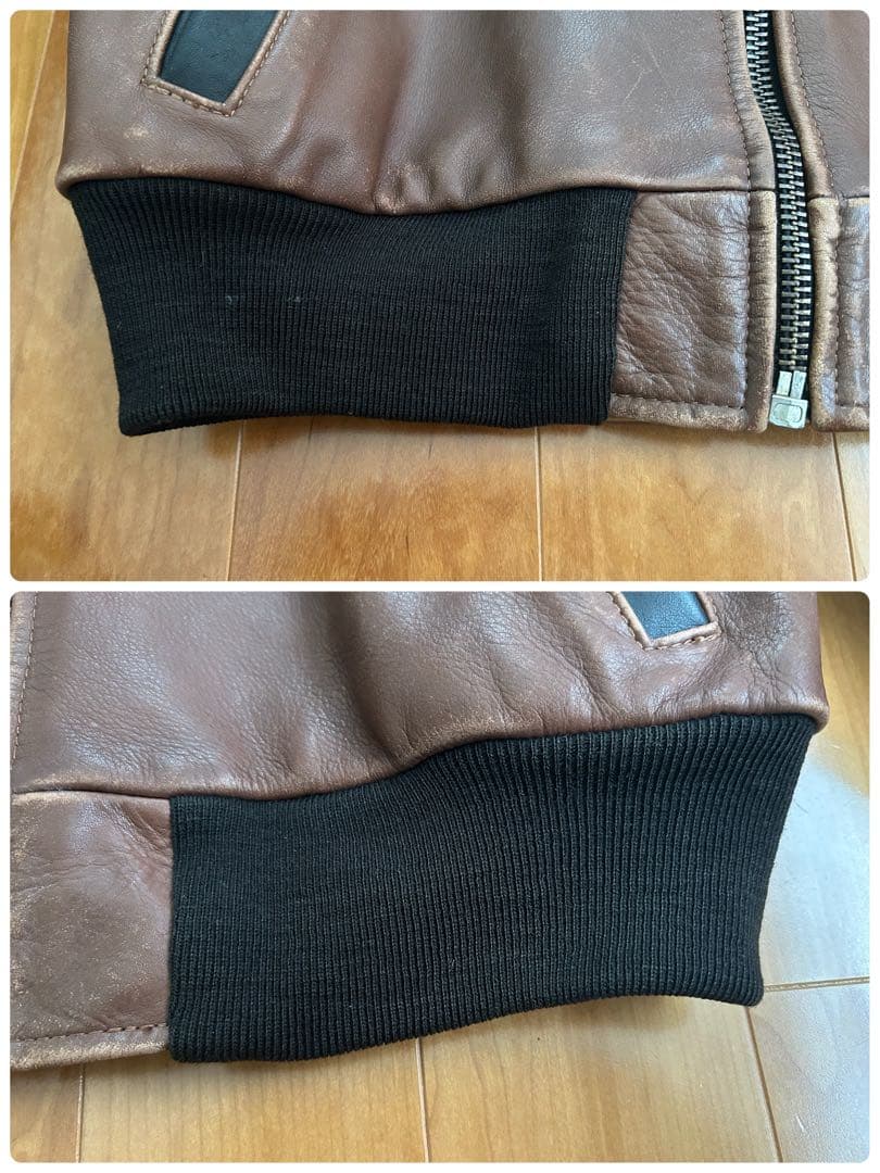 vanson TJ 42 ブラウン×ブラック レザージャケット チームジャケット