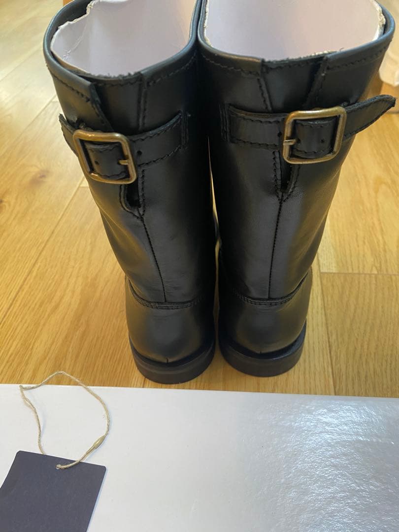 【新品】LOISIR ブラック レザーブーツ　Mサイズ　23.5-24.0