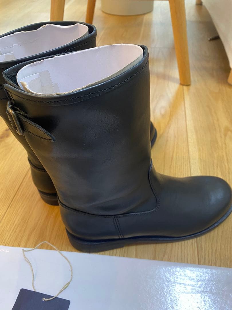 【新品】LOISIR ブラック レザーブーツ　Mサイズ　23.5-24.0