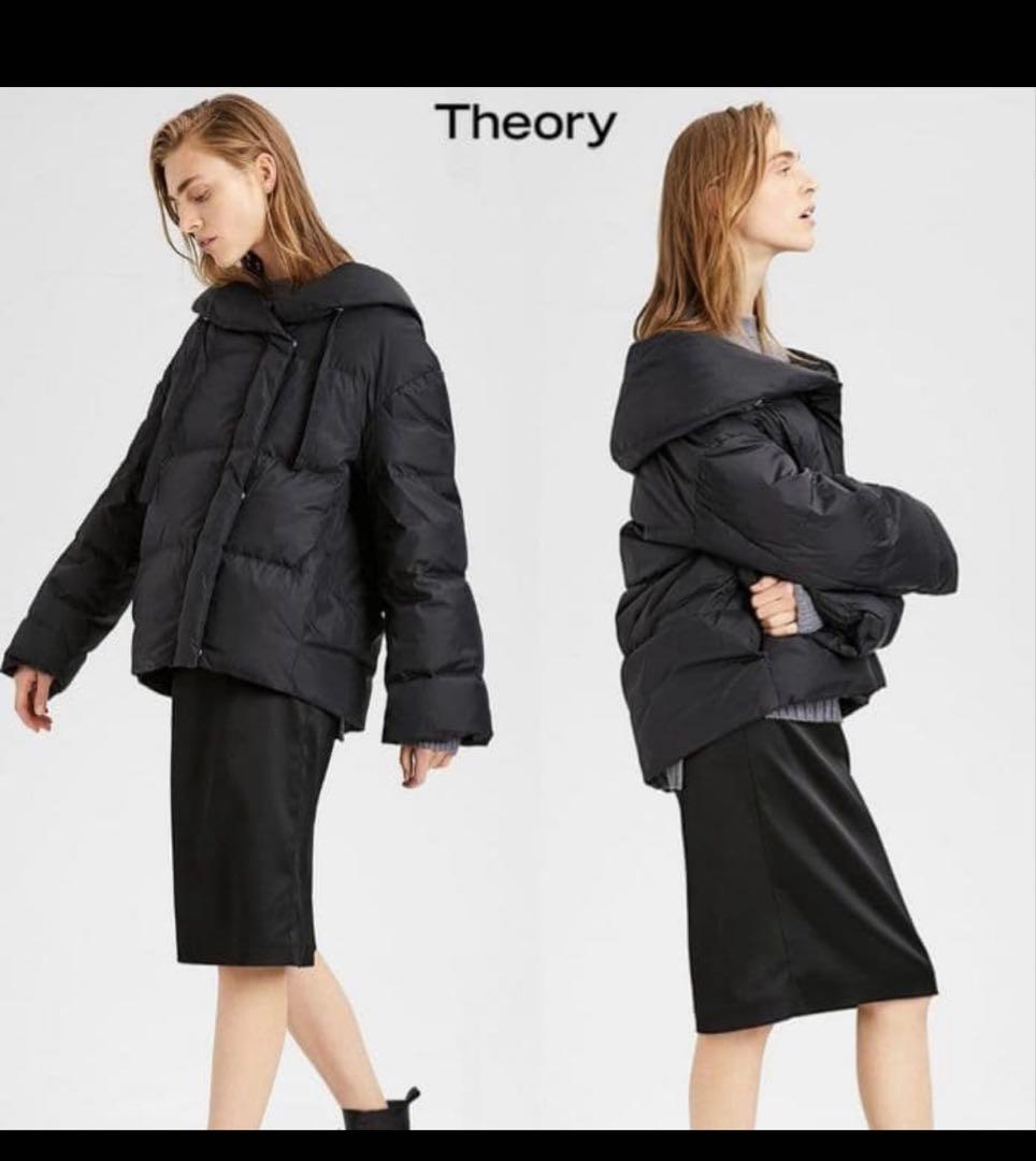 美品✨セオリー　ショート　ダウン　ショールカラー　女優襟　ゆったり　ジャケット