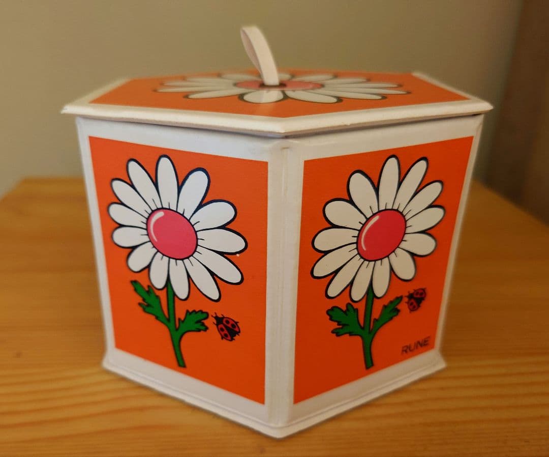 内藤ルネRUNE 六角形小物入れ デイジー 昭和レトロ ビンテージ