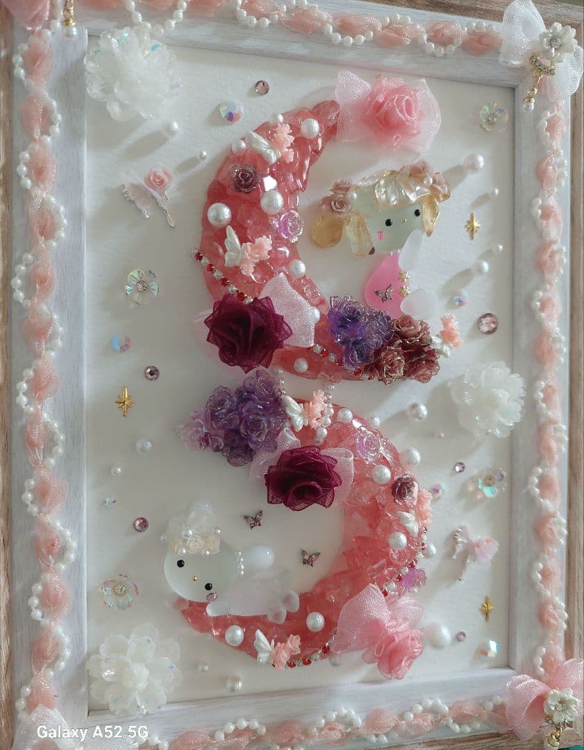 シーグラスアート Rose Moon♪こちらは専用です(⋆ᴗ͈ˬᴗ͈)”♪