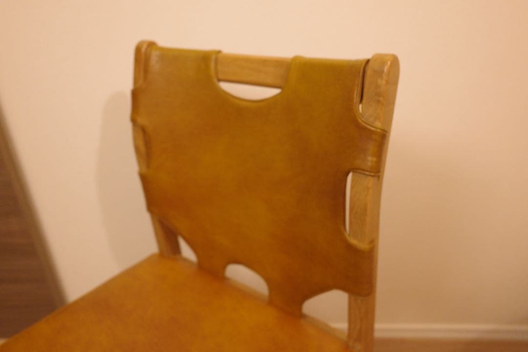 【希少】オールドマルニ　マルニ木工　孔雀ロゴ/ヴィンテージ　レザーチェア/椅子