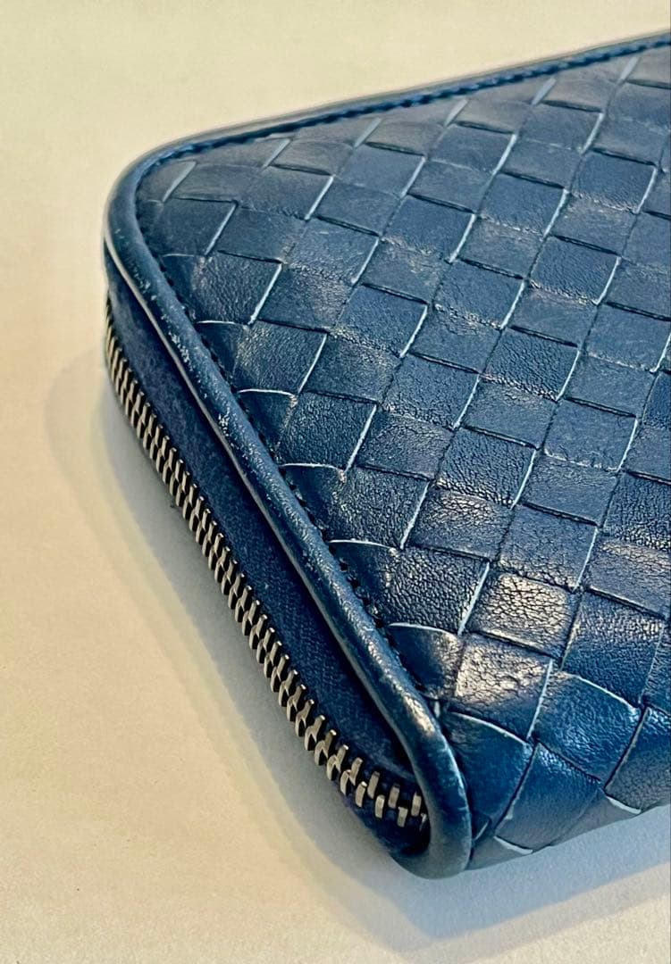 Bottega Veneta ネイビー 長財布 イントレチャート