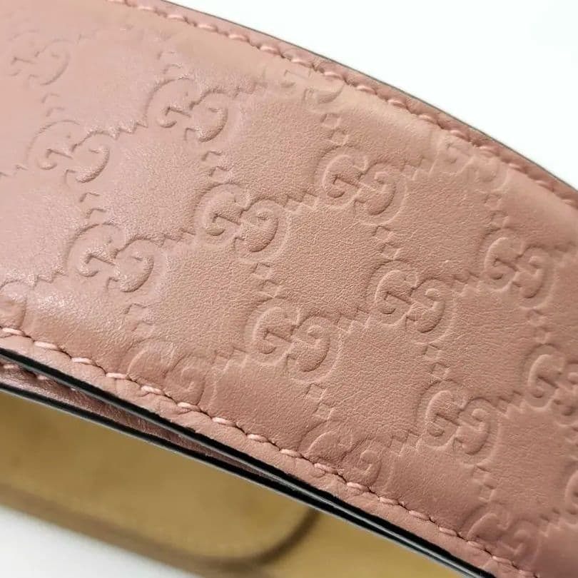 GUCCI マイクロGG レザーベルト ピンク 93±5 幅3.8cm d02
