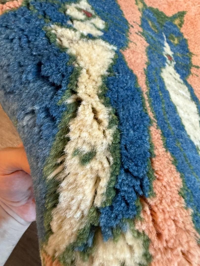 ペルシャギャッベ (ギャベ) チェアマット 39x38cm ギャッベ ラグ 玄関