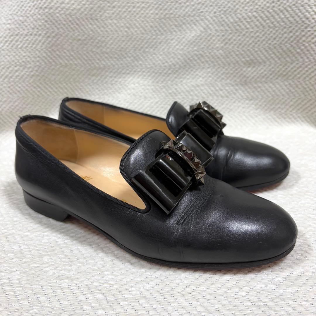 クリスチャンルブタン スパイク リボン オペラシューズ ローファー