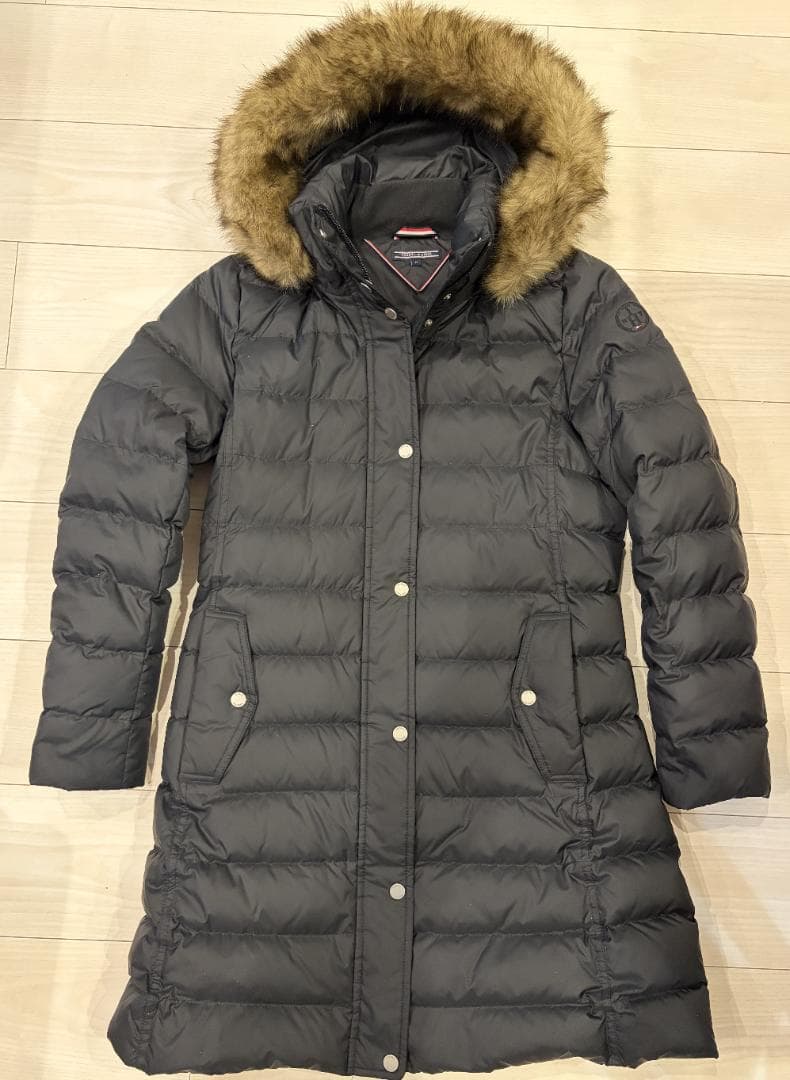 ■【美品】 ／ロング黒ダウンコート／レディースMサイズ