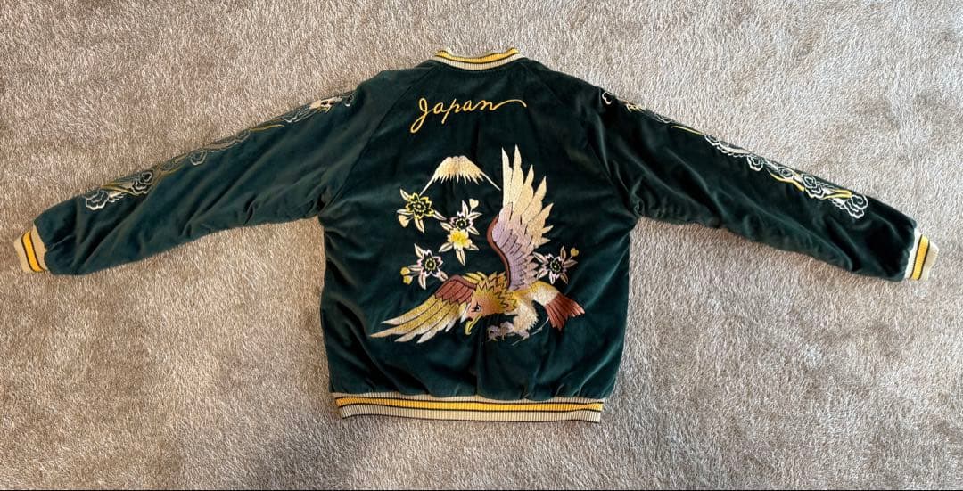 【格安最終価格！希少美品】　　　　　　　　　　　東洋スーベニア別珍　鷹×日本地図