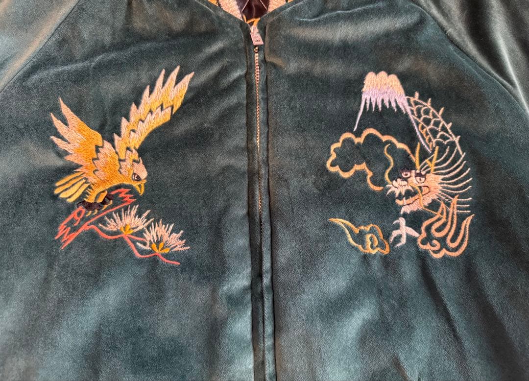 【格安最終価格！希少美品】　　　　　　　　　　　東洋スーベニア別珍　鷹×日本地図